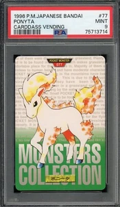 Pokemon Japanese Ponyta Bandai Carddass Vending 1996 Green Version No. 077 PSA 9 - Picture 1 of 2