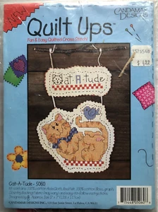 Candamar Designs Quilt Ups Cross Stitch Kit #5060 Cat-A-Tude 5" x 7" - Picture 1 of 2