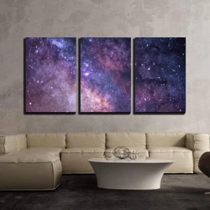 Wall26 - Cosmos Concept in Purple - Canvas Art Wall Home Decor- 16"x24"x3 Panels - Picture 1 of 3