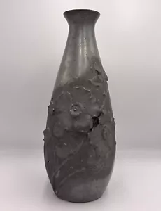 Jarrón francés floral de peltre Les Etains D’Art Art Nouveau firmado A. Chezal - Imagen 1 de 11