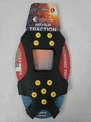 Crescent Moon Anti Slip Traction, Size LARGE, Snow, Ice Grip, Black - Image 1 of 4