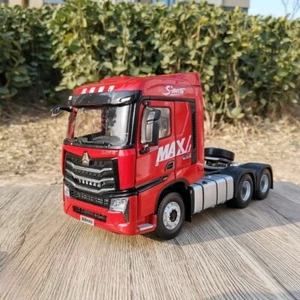 1/24 Scale HOWO MAX Truck Red Tractor Truck Diecast Model Toy Collection Gift - Picture 1 of 7