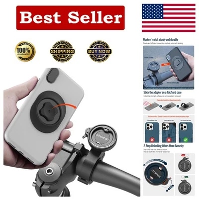 Soporte de teléfono duradero para bicicletas y motocicletas - fijación y desmontaje rápidos Foto 1 de 4
