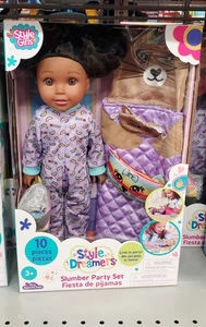 Style Dreamers Slumber Party Set 18" Puppe - 10-teilig Pyjama & Katze/Panda Schlafanzug - Bild 1 von 3