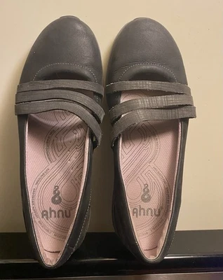 AHNU MERRIT SLIP ON WOMEN LOAFER SHOES SIZE 7 BLACK LEATHER Foto 1 de 4