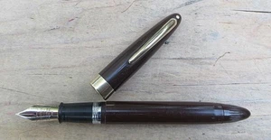 Vintage Sheaffer dunkelbraun Touchdown Füller Füllfederhalter - X FINE 14k Feder - Bild 1 von 10