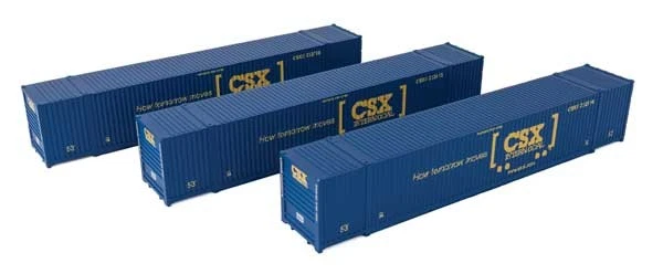 Walthers 949-18501 53' Singamas Corrugated Side Container (3 Pack) CSX HO Scale