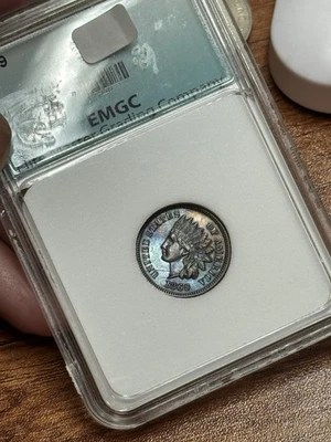 1869 Indian Head Cent Penny BU Uncirculated MS+++ Toning Toned Key Date (3337) - Image 1 of 4