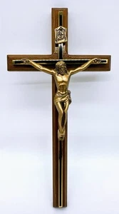 Vintage Cross Jesus Christian Wood Crucifix Wall Hanging Religious Excellent VGC - Picture 1 of 14