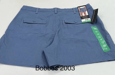Pantalones cortos para mujer Banana Republic plisados delanteros, azules, talla 12 Foto 1 de 4