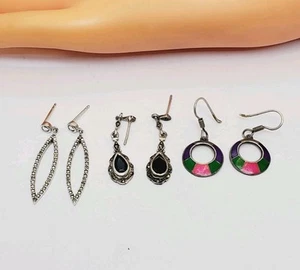 Vintage Konvolut 3 Paar Ohrringe Sterling Silber 925 (42) - Bild 1 von 10