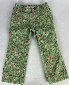 Vintage Polo Ralph Lauren Green Floral Pattern Corduroy Girl Children’s Pants - Picture 1 of 6