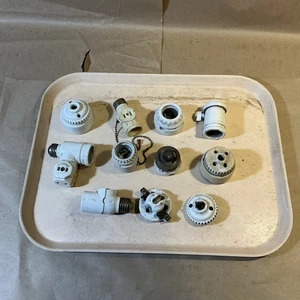 Mixed Group Of Vintage Porcelain Light Sockets/Plugs As Is INV-JDJ74 - Picture 1 of 24