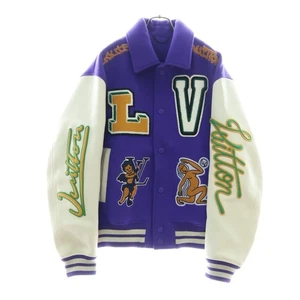 LOUIS VUITTON 22AW Multi Pached Mix Leather Varsity Blouson Multi-patch Used 072 - Picture 1 of 6