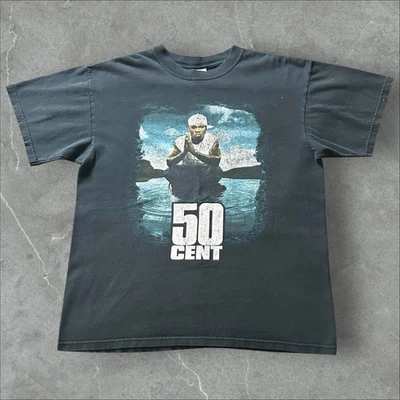 Camiseta de rap hip-hop 50 centavos 2005 vintage negra grande yunque promoción Foto 1 de 4