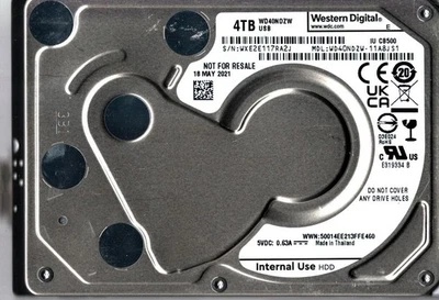 WD40NDZW-11A8JS1 S/N: WXE2E WESTERN DIGITAL 4TB THAILAND MAY 2021 - Image 1 of 2