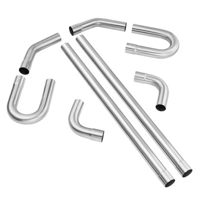 8PCS 3" OD Mid Steel Exhaust Pipe Universal Tubing Straight Mandrel Bend Kit - Image 1 of 4
