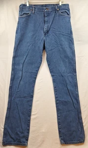 Vintage 90s Wrangler Jeans Mens 38x36 Dark Blue Denim Western Cowboy Cut 13WMZ - Picture 1 of 18