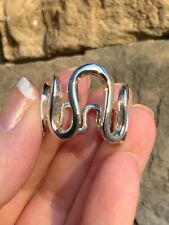 Vintage Sterling Silver Ring Artisan Handcrafted Swirls