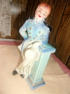 VINTAGE MAN FIGURINE BLUE 6" ESTATE UNMARKED RHETT BUTLER FLORENCE CERAMICS? - Picture 1 of 6