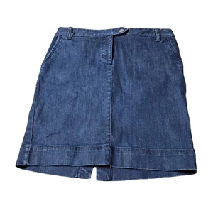 Ann Taylor Loft Skirt Womens 4P Petites Jean Dark Blue Denim - Bild 1 von 10