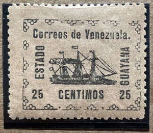 1903 Venezuela 25c “Banrigh” Ship Local | Sc #3 Mi #21I YT #89| MOG DG - Picture 1 of 4