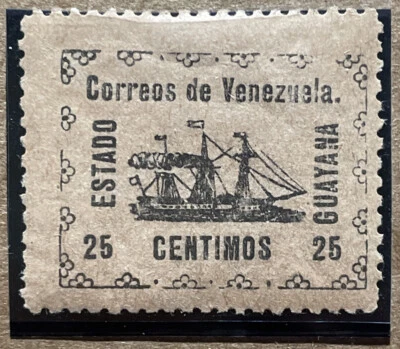1903 Венесуэла 25c «Banrigh» корабль местный | Sc #3 Mi #21I YT #89| MOG DG - Изображение 1 из 4
