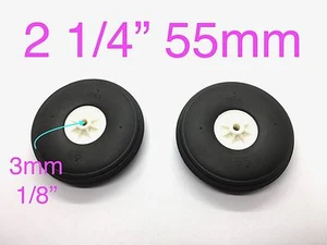 1Pair Ultra Light Weight PU Wheels for RC Airplane 2 1/4" x ⌀1/8" US SELLER/SHIP - Picture 1 of 2