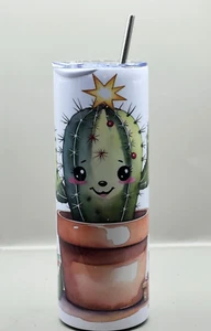 Cute Christmas Cactus 20 oz Tumbler Adorable Holiday #20001 - Picture 1 of 1