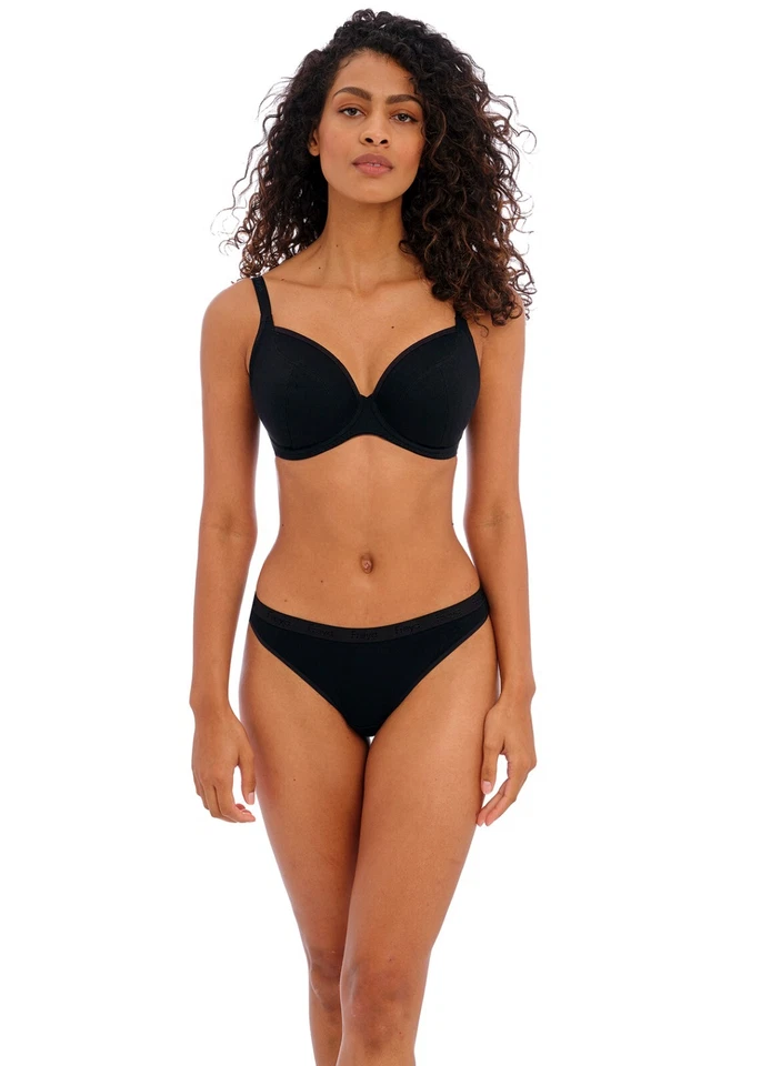 FREYA CHILL BLACK UNDERWIRE PLUNGE BRA SIZE 30F / 8F - image 1 of 1