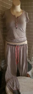 Women's Grey Stripe Kensie Pajama Top & Bottom Set Size  XS #PS2 - Picture 1 of 3