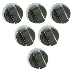 6 X Pomello di Controllo Universale AEG, Zanussi Argento Cromato Fornello Forno Piano Cottura - Foto 1 di 7