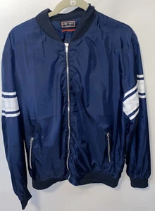 LON-NYC Navy Blue Zip Up Size XL Bomber Jacket Across the Pond NWOT - Picture 1 of 4