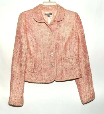 Chaqueta corta vintage Ann Taylor rosa rayón algodón para mujer talla 4 Corea Foto 1 de 4