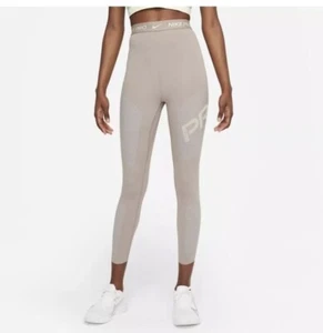 Nike Pro Dri-FIT High-Rise 7/8 Graphic Leggings Moon Fossil Women's Size Med - Picture 1 of 8
