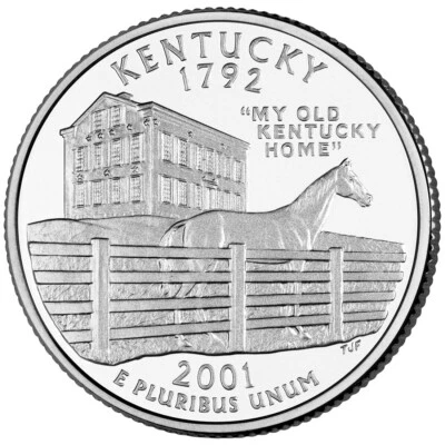 2001 P Kentucky State Quarter.  Uncirculated From US Mint roll. - Image 1 of 3