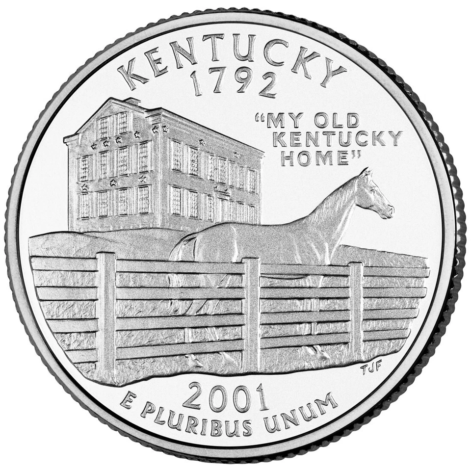 2001 P Kentucky State Quarter.  Uncirculated From US Mint roll. - Image 1 of 3