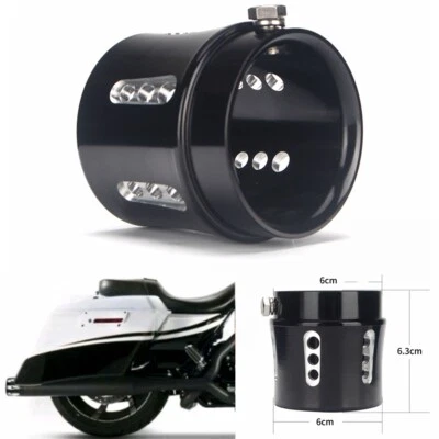 For Harley Electra Glide Street Glide Suzuki 2.5" Exhaust Muffler Pipe Tip Black - Image 1 of 4