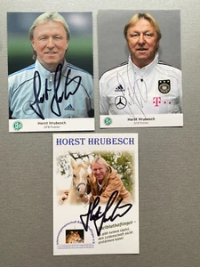 3x HORST HRUBESCH DFB signed 3 Autogrammkarten 10x15 Autogramm - Picture 1 of 1