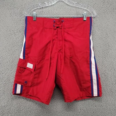 Adam Levine shorts mens Medium Red American swim trunks lined draw string - Image 1 of 4