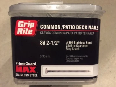 5 libras de agarre Rite cubierta común/patio #304 8d 2 1/2" clavos MAXN62402 Foto 1 de 2