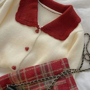 Heart Beats Strickpullover mit Peter Pan Kragen | Damen Oberteil Pullover Strickjacken - Bild 1 von 7