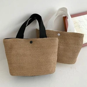 Lady Fashion Wicker Handbag Bags Tote Beach Straw Woven Summer Rattan Basket Bag - Picture 1 of 14