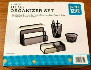 Pen+Gear Metal Desk Organizer Set! Letter, Clip, and Memo Sorters, Pencil Cup! - Picture 1 of 3