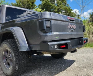 Rear Bumper for Jeep Gladiator JT 2020-2024 w/D-Rings and LED Cube Backup - Picture 1 of 11