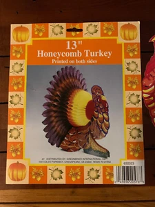 Vintage Honeycomb Thanksgiving Turkey Centerpiece Decor 13" in original package - Picture 1 of 7