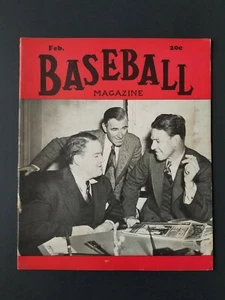 VINTAGE ~ Feb 1942 BASEBALL Magazine Cover: Giants Mgmt w/ Mel Ott J139 - Picture 1 of 2