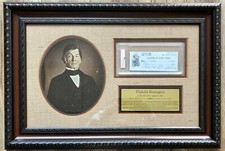 ELIPHALET REMINGTON d.1861 (Remington Arms) signed custom framed display-PSA 9
