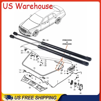 For Bentley Mulsanne Hood Bonnet Front Shocks Lift Support 1Pair OEM 3Y0823359A - Imagem 1 de 4
