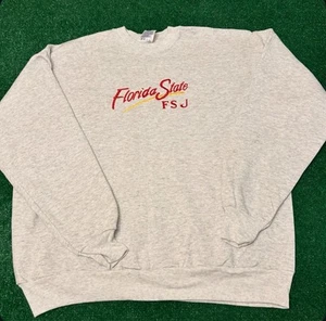 Vintage 90s Florida State FSU VTG Crewneck Sweater Mens Size XL Distressed Logo - Picture 1 of 4